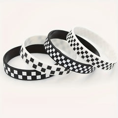 Plaid Pattern Silicone Bracelet for Sports & Basketball