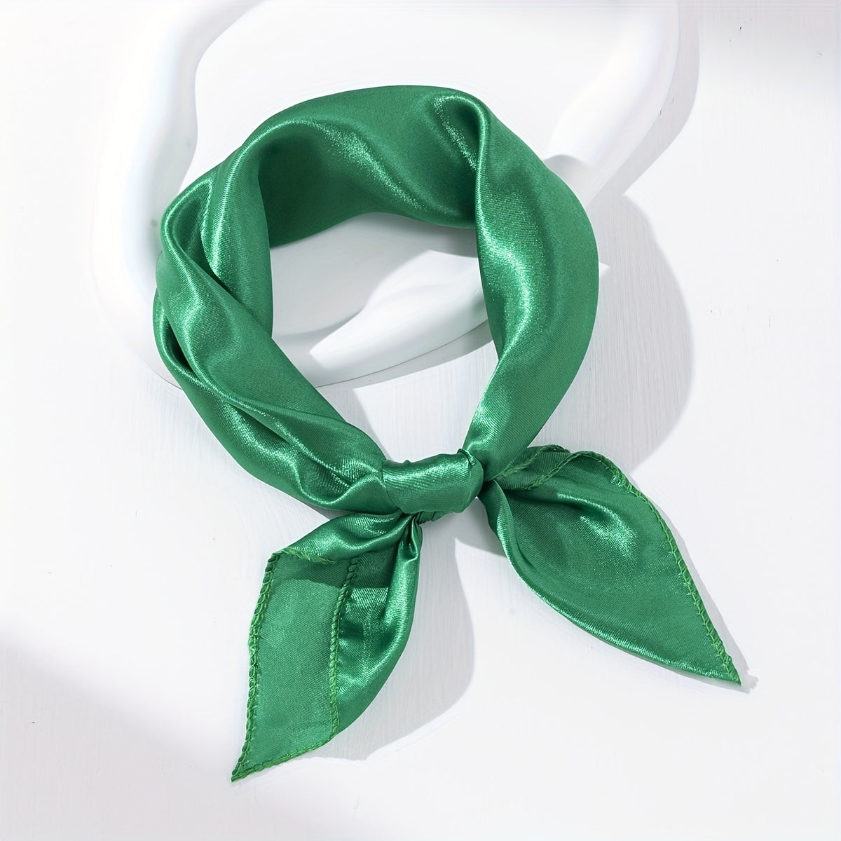 Plain Bandana Casual Silk Neckerchief Head Wrap Bag Handle Charm Holiday Accesso