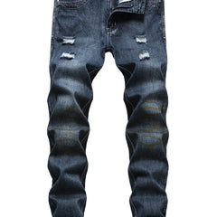 Men's Vintage Washed Slim Straight Denim Pants