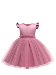 Christmas Girls Solid Party Dress