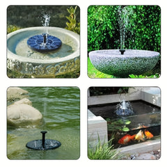 1.5W Solar Fountain Pump with 6 Nozzles for Bird Bath Ponds Garden