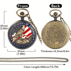 Vintage Bronze American Pocket Watch Necklace Pendant For Children