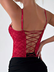 Sweetheart Neck Corset Strap Top for Summer Women's Clothing