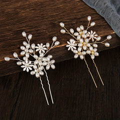 Faux Pearl Flower Hair Pins Wedding Hair Accessories