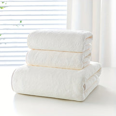 3pcs High Density Coral Fleece Towel Set Soft & Absorbent