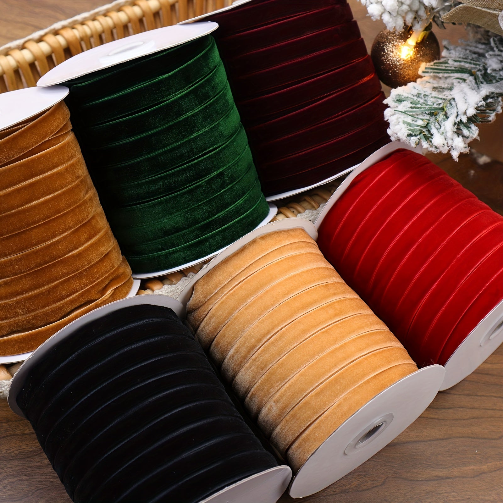 5 Yards Velvet Ribbon Lace Craft Ribbon for Christmas Decoration