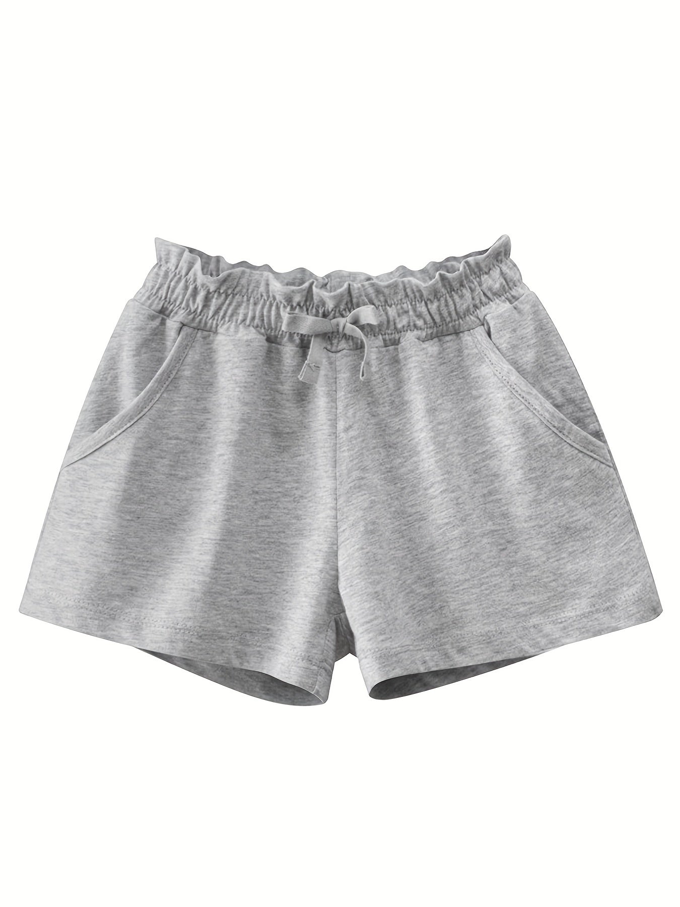 Toddler Girls Paperbag Waist Bow Cotton Track Shorts
