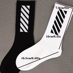 2 Pairs Men's Athletic Cycling Socks Comfortable Crew Sweat Absorbing