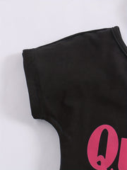 Girls 2pcs One Shoulder Short Sleeve Top & Short Sets Summer Clothes