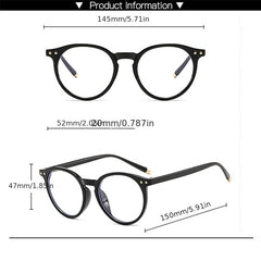 Anti Light Glasses for Men Women Students Rivet Decor Spectacles Frame