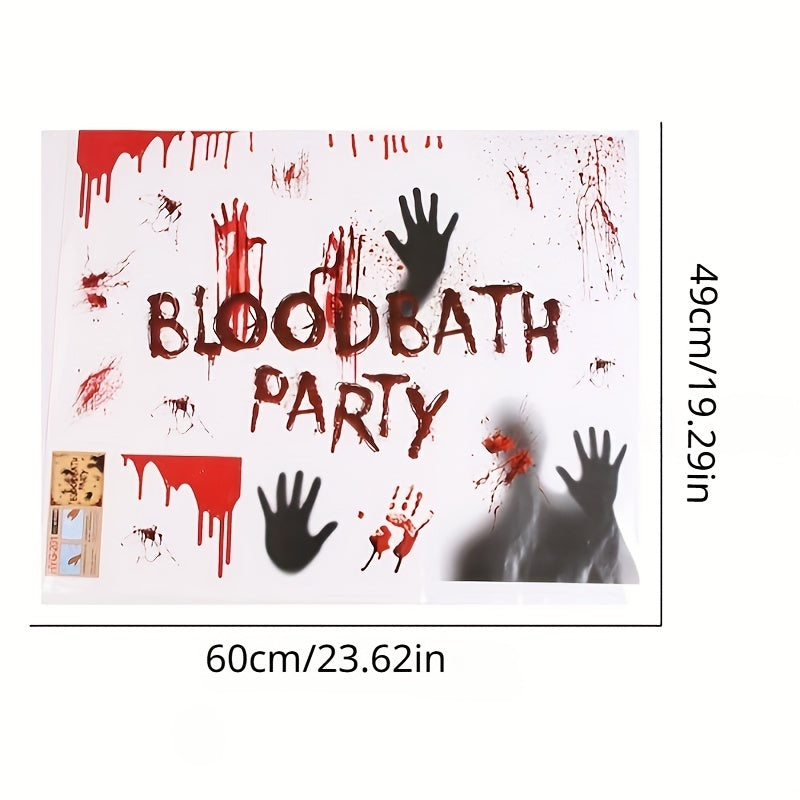 Halloween Blood Hand Prints Sticker Haunted House Horror Decor