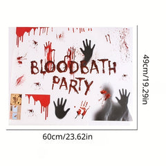 Halloween Blood Hand Prints Sticker Haunted House Horror Decor