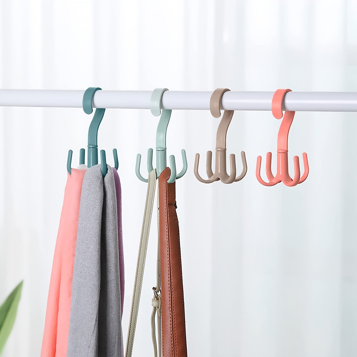 Rotating Tie and Belt Hanger Storage Rack