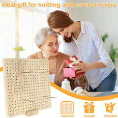 Crochet Blocking Board w/ 20 Steel Rod Wooden Knitting Stand