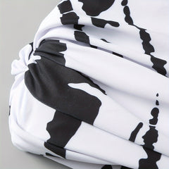 Print Ruched Swimming Hat & Water Sports Cap Women's Swimwear