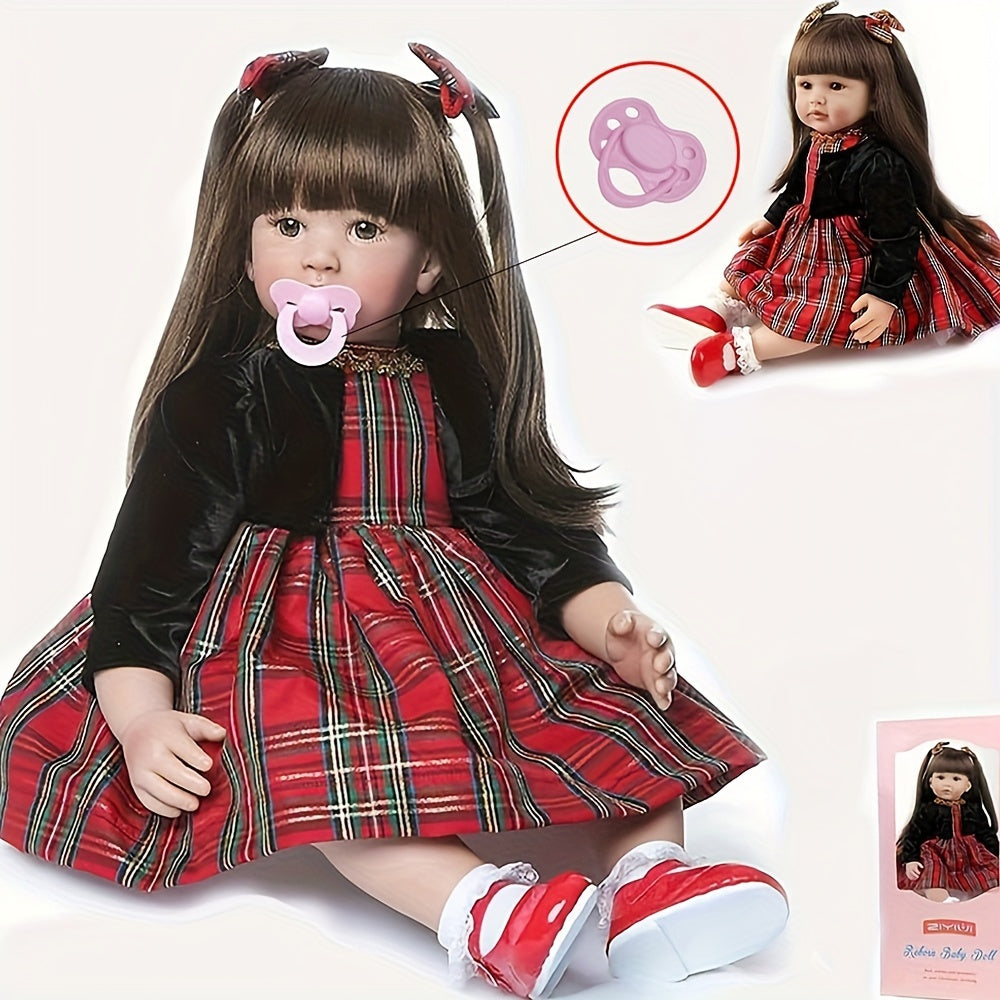 24" Soft Silicone Vinyl Reborn Baby Dolls Realistic Newborn Girl Toy