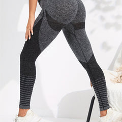 Women's Stripe Yoga Leggings with Butt Lifting Tech