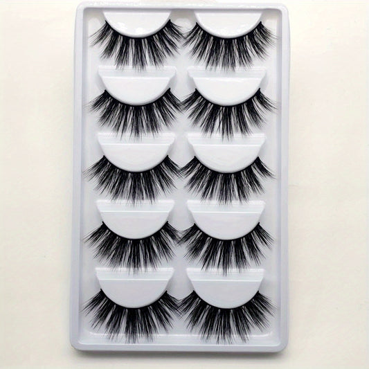 5 Pairs 3D Fluffy False Eyelashes Natural Volume Thick Makeup Lashes