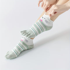 Cartoon Puppy Yoga Socks Non-slip Five Toe Dance Socks