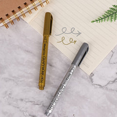 Waterproof Permanent Paint Marker Pens Silver for Drawing Pen