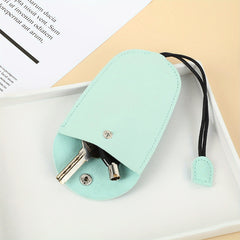 4pcs PU Leather Key Holder Portable Wallet Keychain