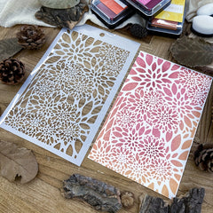 Small Floral Background Stencils - DIY Art Stencils for Painting - 20x12cm