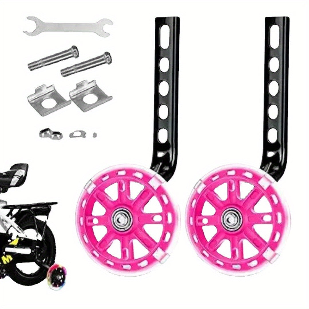 1PC Bike Training Wheels w/ Silent Flash & Adjustable Stabilizer Kit