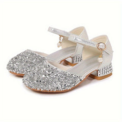 Sequin High Heeled Sandals for Girls - Party Wedding Dress Shoes