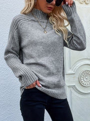 Solid Turtleneck Pullover Sweater Casual Long Sleeve Sweater