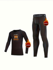 2pcs Toddler Kids Fleece Thermal Compression Sets Football Print