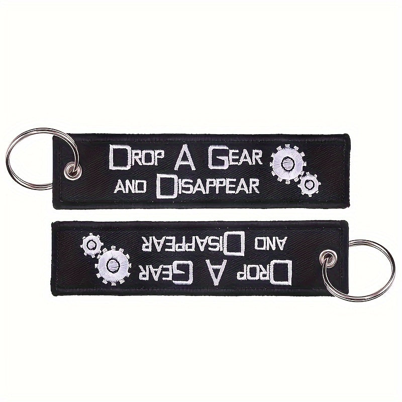 Motorcycle Key Chain Drop A Gear Embroidery Key Tag