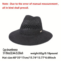 Bohemian Crochet Sun Hat Western Cowgirl Straw Hat