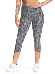 Seersucker High Waist Yoga Pants Moisture Wicking Compression Leggings