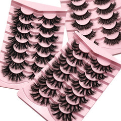 7 Pairs Fluffy 6D Faux Mink Wispy Eyelashes Natural Look False Lashes