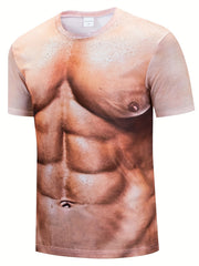 Men's Stereoscopic Graphic T shirt 3D Print Crew Neck Tee Top