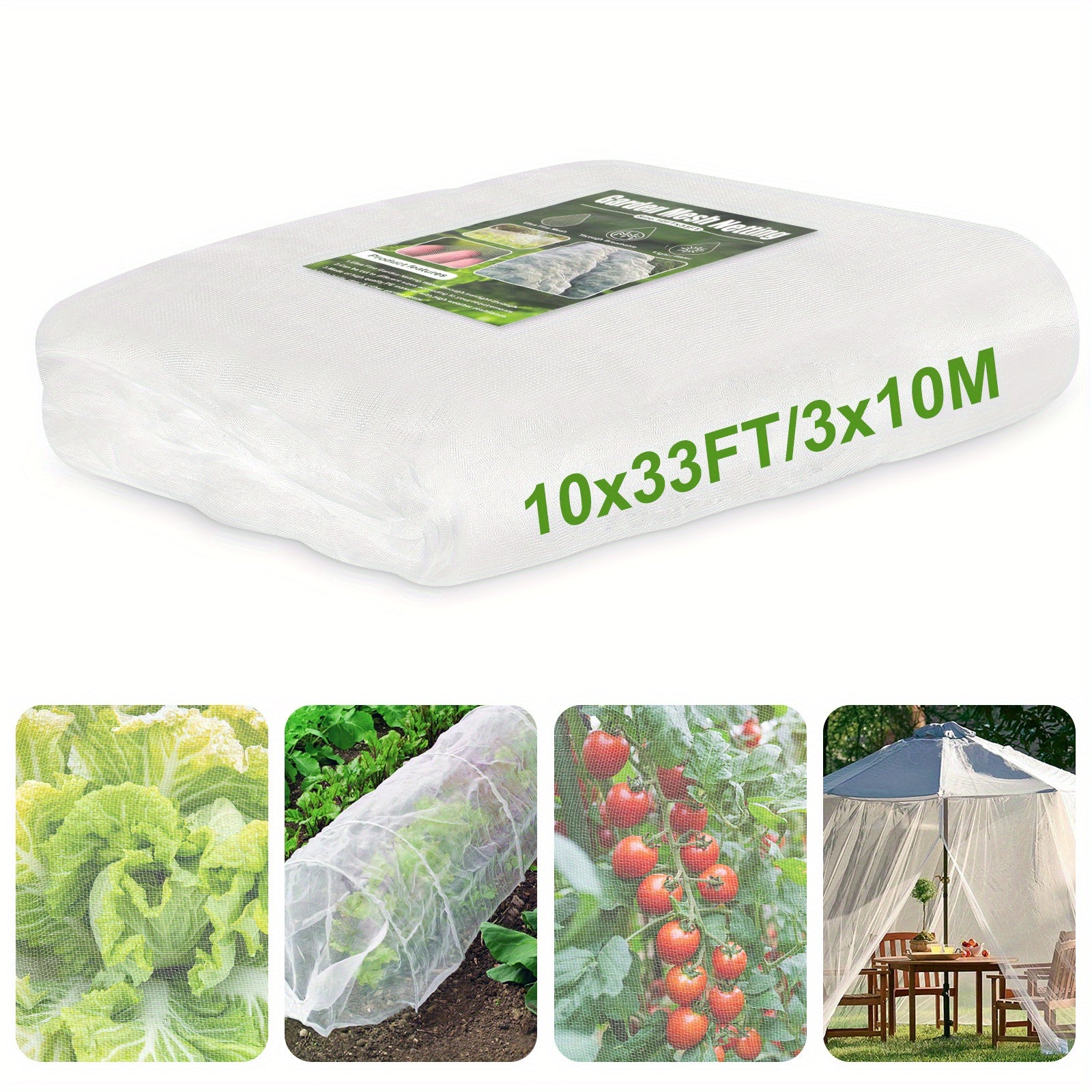 10x33FT Ultra Fine Mesh Netting Pest Barrier Bird Mosquito Plants Cover