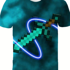 Boys Sword Graphic T-Shirt - Slim Fit Tee for Casual & Outdoor Wear