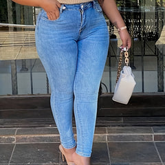 Button Fly High Stretch Skinny Jeans