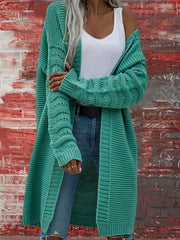 Solid Long Sleeve Stretch Cardigan