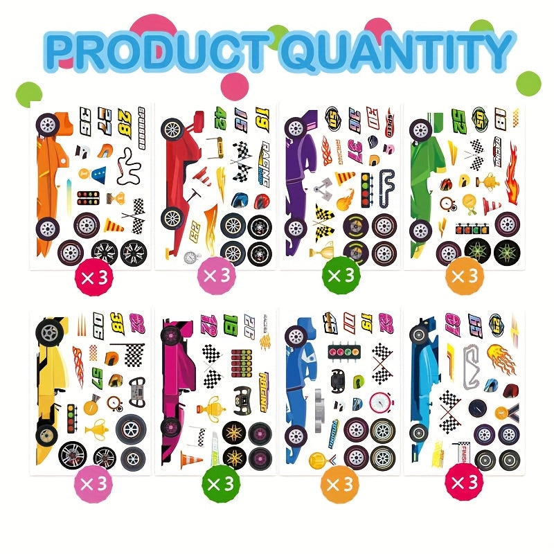 Kids Racing Car Stickers for Party Favors