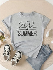 Summer Graphic Sports Round Neck T Shirt for Workout and Casual Wear