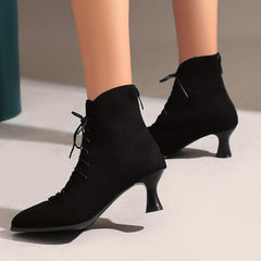 Women's Kitten Heel Boots Comfortable Pointed Toe Ankle Boots