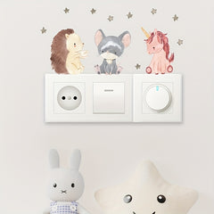 6pcs Kids Room Cartoon Animal Stickers for Fun Decor