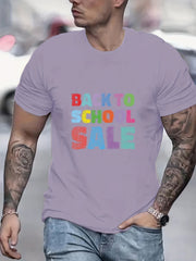 BACK TO SCHOOL Men's Graphic Crew Neck Active T shirt Casual Comfy Tee