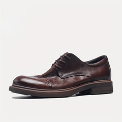 Men's Cap Toe Derby Shoes Lace up Front Dress Shoes For Men