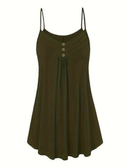 Solid V Neck Cami Top Women's Plus Casual Cami Top