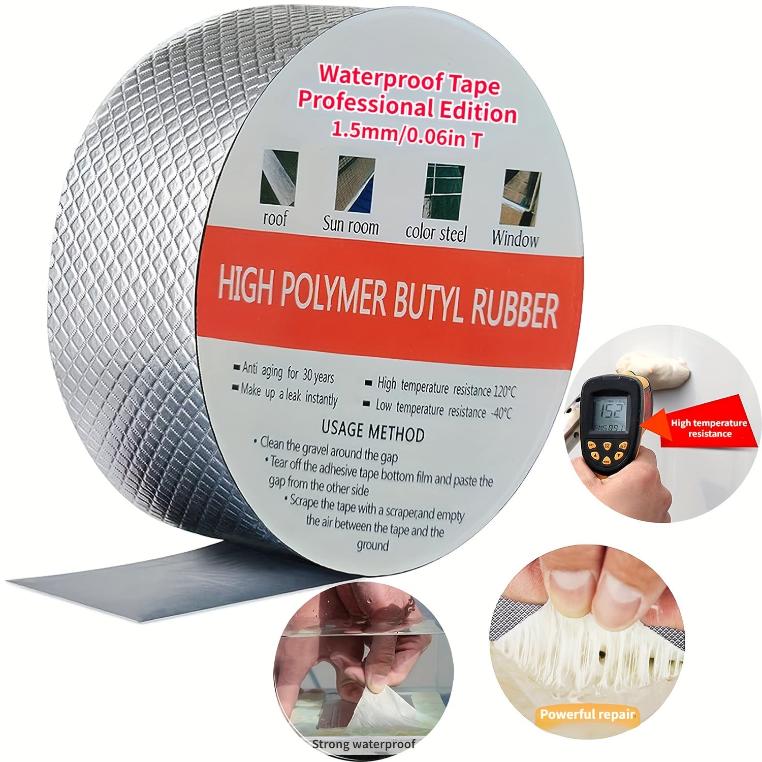 1pc Outdoor Waterproof Butyl Tape All Round Sealing Tape Leak Repair Tape