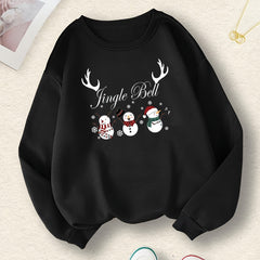 Snowman Snowflake Print Sweatshirt Christmas Women's Clothing