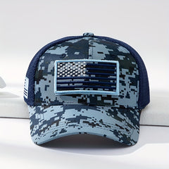 American Flag Camo Trucker Hat Baseball Cap Men's Sunshade Hat