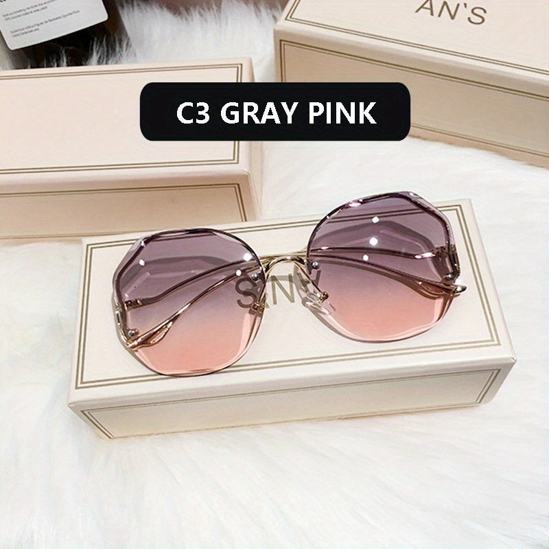 Irregular Frameless Sun Protection Glasses For Men